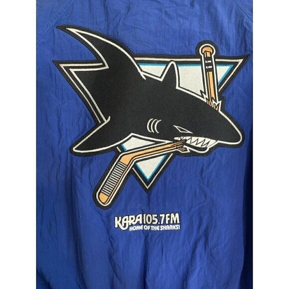 Vintage San Jose Sharks Kara 105.7 Port Authority Zip up Jacket/Coat Large - Picture 4 of 7